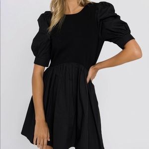 Low Striped Knit Combo Dress 